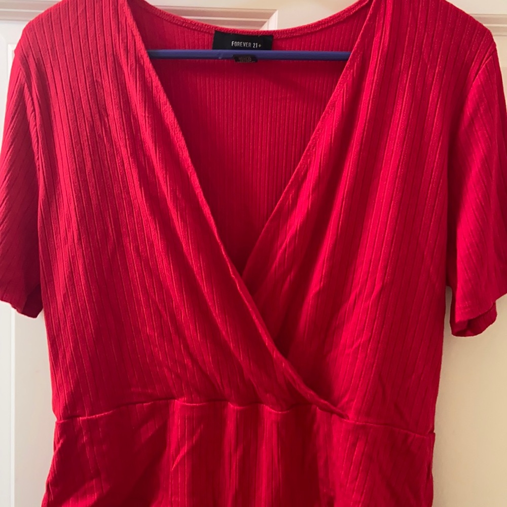 Forever 21 Short Sleeve V-Neck Bodysuit